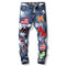 Inelasticity Men's Patch Jeans Mid Waisted Straight Streetwear Pants